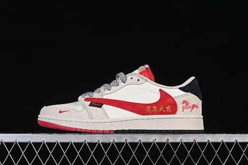 All categories Nk SB Dunk Series Nk SB Dunk Low High-end customized low-top sneakers Nike SB Dunk Low Year of the Horse limited black and red suede High-end customized low-top casual skate shoes HG0026-018